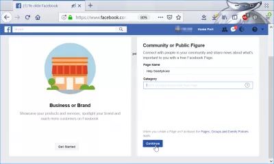 How to create a FaceBook business page : create FB business page