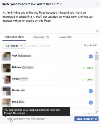 Paano Mag-Anyaya Ng Mga Kaibigan Upang Magustuhan Ang Iyong (O Sa Iba Pa) Na Pahina Sa Facebook? : Iniimbitahan ng Facebook ang lahat ng mga kaibigan na gusto ang pahina