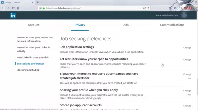 Linkedin: Objašnjeno aktivno traženje posla : Postavke LinkedIn traženja posla