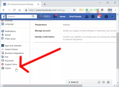 Com desactivar la reproducció automàtica a Facebook : Opcions del menú de vídeos a la configuració