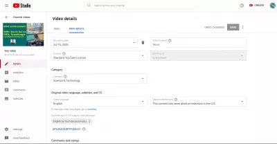 Video Podcast Youtube'is: Näpunäited Ja Nipid Alustamiseks : YouTube'i SEO optimeerimine video details tools