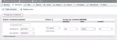 Cum se adaugă o cheie străină în phpMyAdmin : Introducerea unei chei străine în interfața web phpMyAdmin