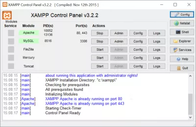 XAMPP порт за грешка 80 вече се използва : Apache започна да се изпълнява на порт 80