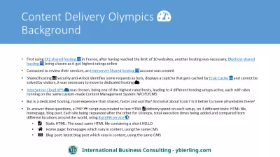 Content Delivery Olympiads: 31% rychlejší webová stránka! : Pozadí olympijských her pro doručování obsahu