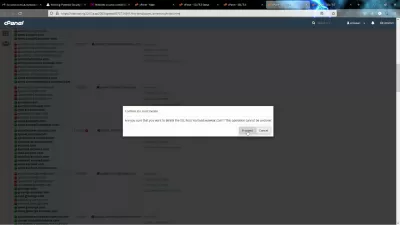 CPanel AutoSSL ne se renouvelle pas : comment réinitialiser AutoSSL ? : Confirmer la suppression de l'hôte SSL : Êtes-vous sûr de vouloir supprimer l'hôte SSL ? Cette opération est irréversible