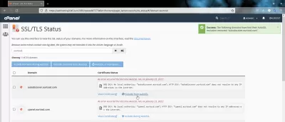 cPanel AutoSSL Ne Podaljša: Kako V Prikrivati ​​AutoSSL? : Poddomene s sporočilom o napaki SSL "Prišlo je do napake na zadnji časovni AutoSSL tekel"