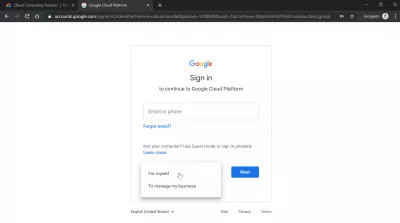 Comment créer un compte Google Cloud? : Créer un nouveau compte personnel