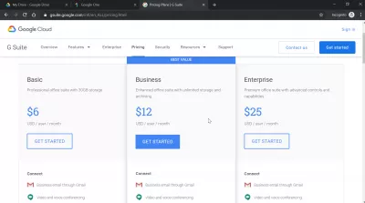 Comment créer un compte Google Drive et obtenir 15 Go de stockage gratuit sur Google Drive? : Prix ​​Google Drive 1 To de 12 $ par mois avec Gsuite