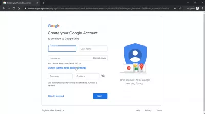 Bagaimana cara membuat akun Google Drive dan mendapatkan penyimpanan gratis Google Drive 15GB? : Gunakan alamat email eksternal untuk membuat akun baru Google Drive