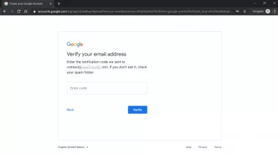 كيفية إنشاء حساب Google Drive والحصول على سعة تخزينية مجانية تبلغ 15 جيجابايت من Google Drive؟ : التحقق من عنوان البريد الإلكتروني