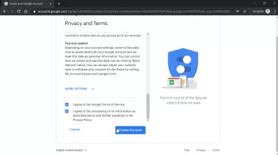 Bagaimana cara membuat akun Google Drive dan mendapatkan penyimpanan gratis Google Drive 15GB? : Privasi dan ketentuan