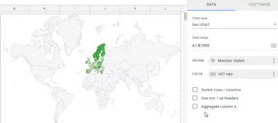 Yadda za a ƙirƙira taswirar m a Google Sheets : Yi siffanta taswira a Google Sheets