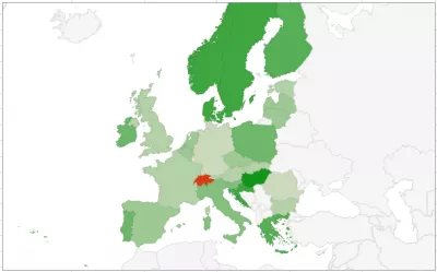 Yadda za a ƙirƙira taswirar m a Google Sheets : Yankin Turai na taswirar taswira