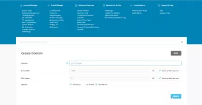 DirectAdmin: User And Website Creation : Adding a domain on DirectAdmin interface