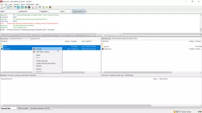 DirectAdmin: Pembuatan Pengguna Dan Situs Web : Unggah file situs web to the server in FileZilla