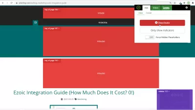 Revue d'Ezoic par un Expert - Augmenter Significativement La Performance Publicitaire D'un Site Web : L'utilisation de l'addon Ezoic de Chrome pour créer des espaces réservés d'annonces sur un site Web
