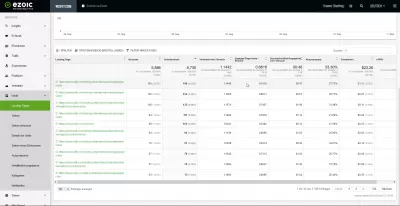 Ezoic BigDataAnalytics Review : Website-Einnahmenbericht pro Artikelzielseite mit Ezoic Big Data Analytics