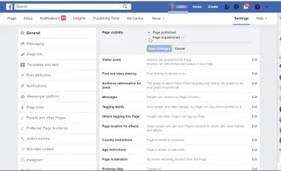 Kuinka Vaihtaa Facebook-Sivun Omistajaa? : Kuinka poistaa Facebook-sivu muuttamalla sen näkyvyyden tilaa