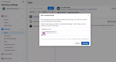 Comment Changer Le Propriétaire D’Une Page Facebook? : Ajout d'une page à la liste des pages Facebook possédées