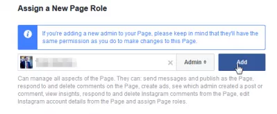 כיצד לשנות בעלים של עמוד Facebook? : הוסף את מנהל המערכת החדש