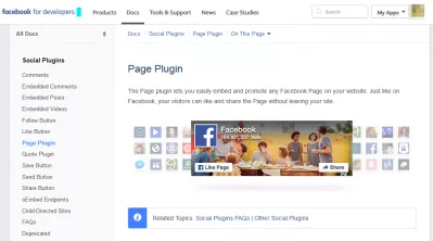 Facebook page widget WordPress : Facebook Page Plugin homepage