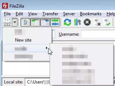 FileZilla kunin ang password ng isang FTP website connection sa Windows : Access sa mabilis na FTP na koneksyon