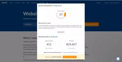 Kā atrast vietnes domēna autoritāti? : Domēna autoritātes pārbaude vietnē ahrefs.com