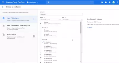 A simple introduction to Google Cloud : Creation of a virtual machine instance
