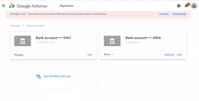 Seuil de paiement des paramètres de paiement Google AdSense : Paramètres du compte Google Adsense pour le paiement