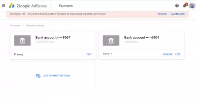 Nastavenia platieb Google AdSense zmenu prahu platby : Nastavenia účtu Google AdSense pre platbu