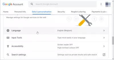 Как изменить язык в Google? : Click on language option to select Гугл Аналитика language