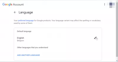 How to change language in Google? : Preferred language for Google products selection