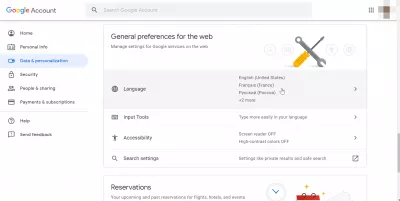 How to change language in Google? : Google language preferences for the Web
