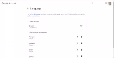 How to change language in Google? : Google default language edit option