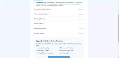 Google Analytics 계정을 만들고 WordPress에 설치하는 방법은 무엇입니까? : 설치된 것을 확인할 수 있는 창이 나타나면 화면 하단 중앙에 있는 업그레이드 없이 설치 완료를 클릭합니다.