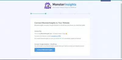 Comment créer un compte Google Analytics et l'installer sur WordPress ? : Sur l'écran suivant, vous pouvez acheter la version complète, et vous devez vous connecter à Google Analytics, cliquez sur le bouton bleu