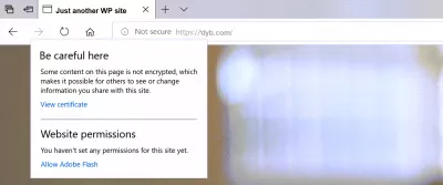 How To Fix Mixed Content Warning In Wordpress In Easy Steps : Website with unsecure connection on Edge browser