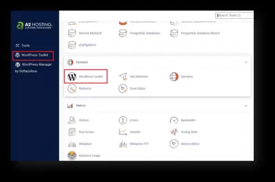 Comment installer WordPress sur un compte d'hébergement ? : Tools est l'une des sections de cPanel qui contient de nombreuses applications à installer. Une excellente option pour cela est le WordPress Toolkit.