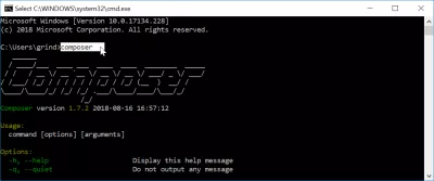 How to install composer windows : Composer terminal and logo