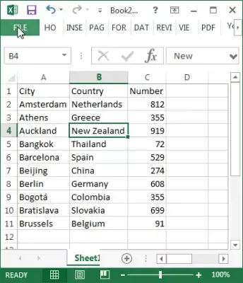 So importieren Sie eine Excel-Datei in eine MySQL-Datenbank in PHPMyAdmin : Excel-Tabelle mit Daten