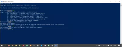 Windows 10 Native SSH PowerShell Client-installatie : Windows 10 SSH-client PowerShell met een SSH-opdracht