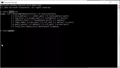 Windows 10 Nativní instalace klienta SSH PowerShell : Možnosti Windows CMD SSH