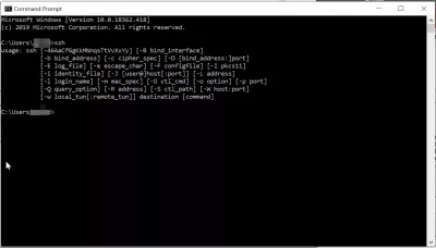 Instalación del cliente PowerShell SSH nativo de Windows 10 : Windows CMD SSH capacidades