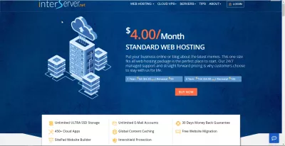 Palvelimen välinen web hosting -arvio tilin luomisesta : Interserver-web-hosting-arvostelu: 4 dollaria / kuukausi web-hosting