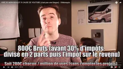 घर से काम करें: शुरुआती लोगों के लिए ऑनलाइन पैसे कैसे कमाएं? : Vilebrequin French Youtuber के लिए YouTube विज्ञापन भुगतान: $ 1000 प्रति मिलियन वीडियो दृश्य