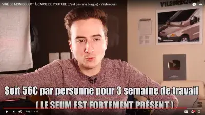 在家工作：如何為初學者在線賺錢？ : YouTube為Vilebrequin French Youtuber支付的廣告：與同事分享的每20萬次視頻觀看，112歐元，或每人56歐元