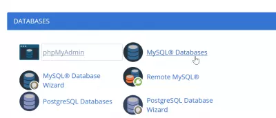 Nzira Yekuendesa Sei Wordpress Saiti Kune Nyowani Itsva Mumatanho Mana? : MySQL databases paCanel hosting