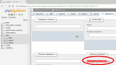 Hoe Een Database Te Verwijderen In PHPMyAdmin : Zet de databaselink neer