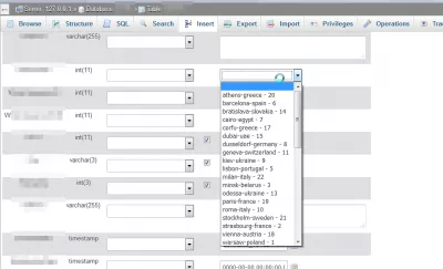 PHPMyAdmin display description in foreign key drop down selection : Drop down with foreign key and identifier