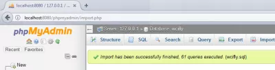 PHPMyAdmin repair table : Import confirmation